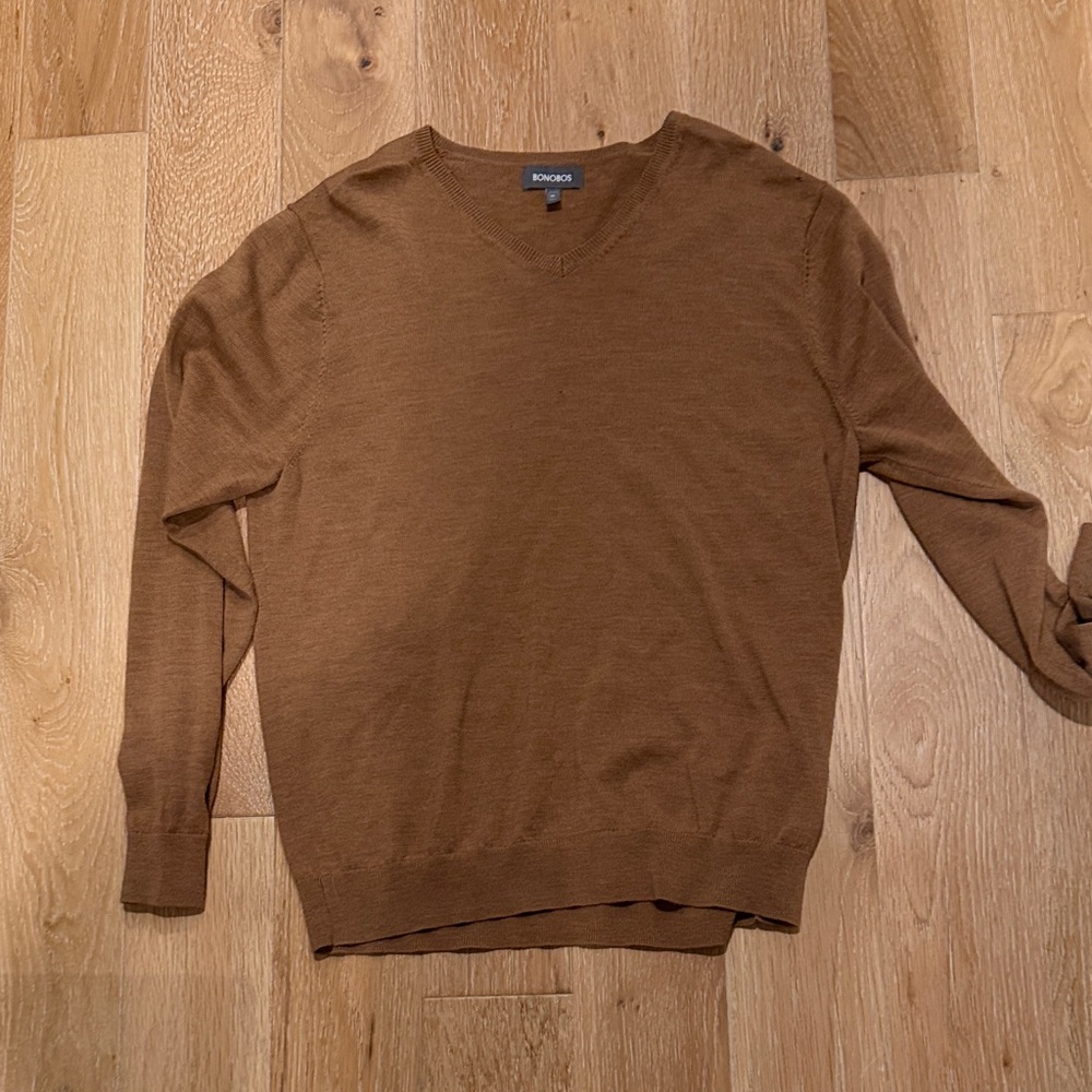 Bonobos Men's Tan V-Neck Sweater